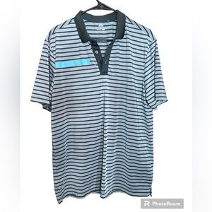 Sligo Wear Gray & Black Striped Polo Shirt